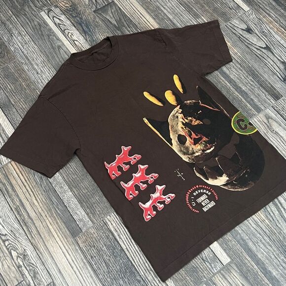 🔥🔥 Travis Scott Cactus Jack Never Backward Tour Tee Wrap Around Graphics Sz M - Picture 3 of 8